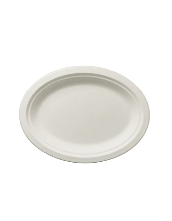 Sugarcane Bagasse Disposable Oval Plate