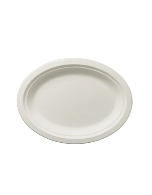 Sugarcane Bagasse Disposable Oval Plate